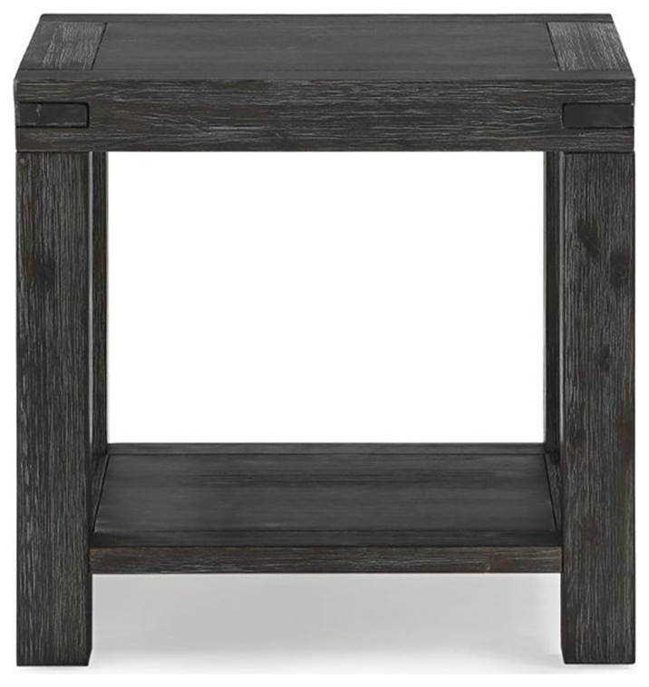 Home Square Solid Wood End Table in Graphite Finish   Set of 2   Transitional   Side Tables And End Tables   by Homesquare  Houzz