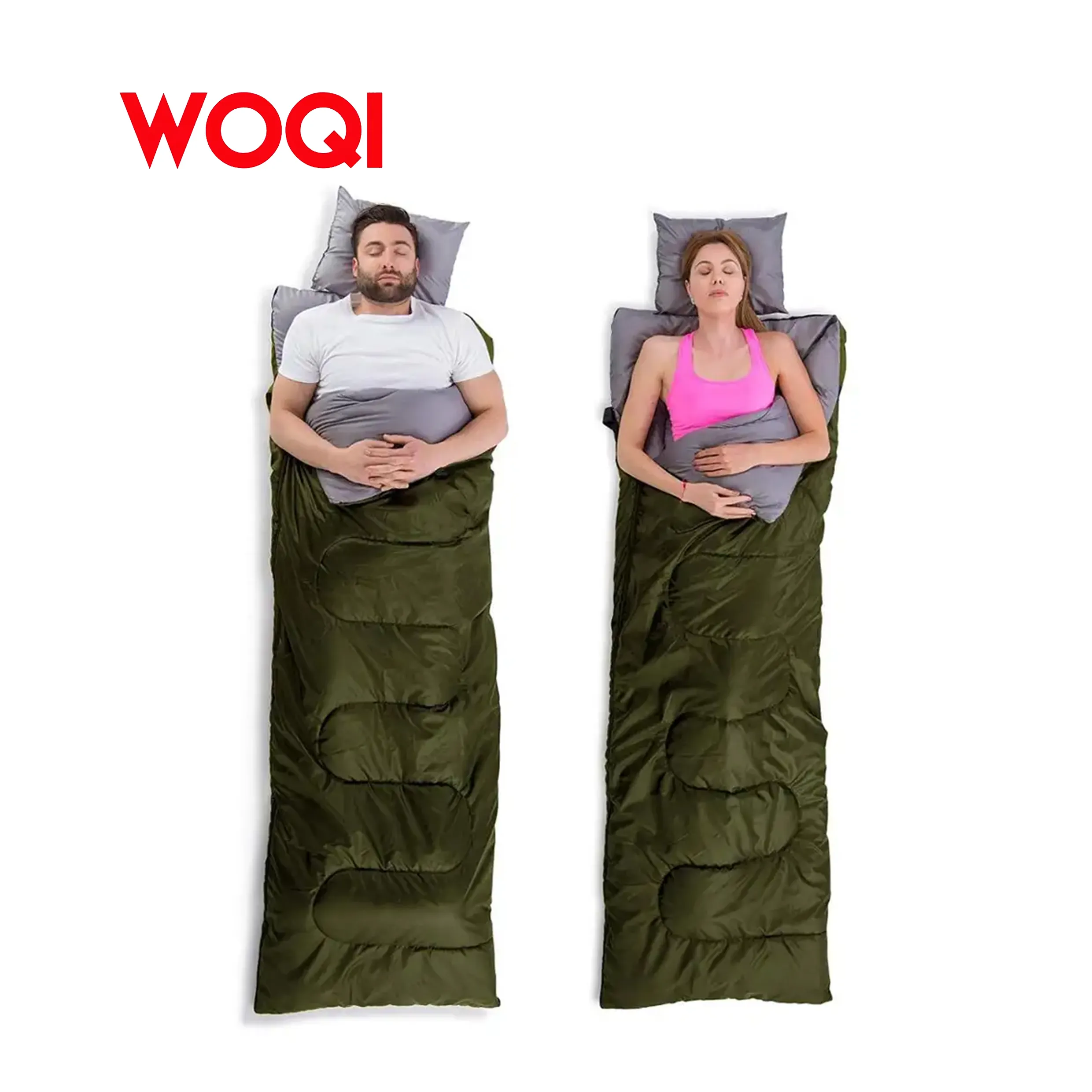 Woqi Extreme Waterproof Backpacking Double Sleeping Bag with 2 Pillows