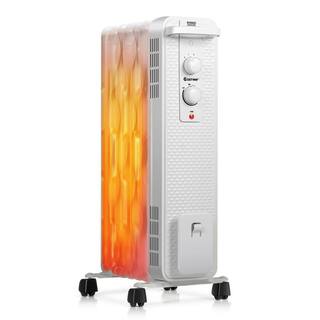 Costway 1500-Watt Electric Oil-Filled Radiant Space Heater with Adjustable Thermostat EP24918US-WH