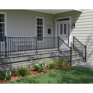 ULTRA MAX 2.5 in. x 3 in. x 39 in. Textured Black Powder Coated Aluminum Deck Post Kit 497585