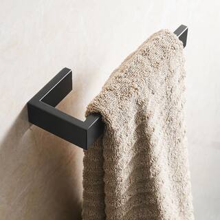 matrix decor 8.26 in. Wall Mounted Towel Bar in Black MDALG12403B1