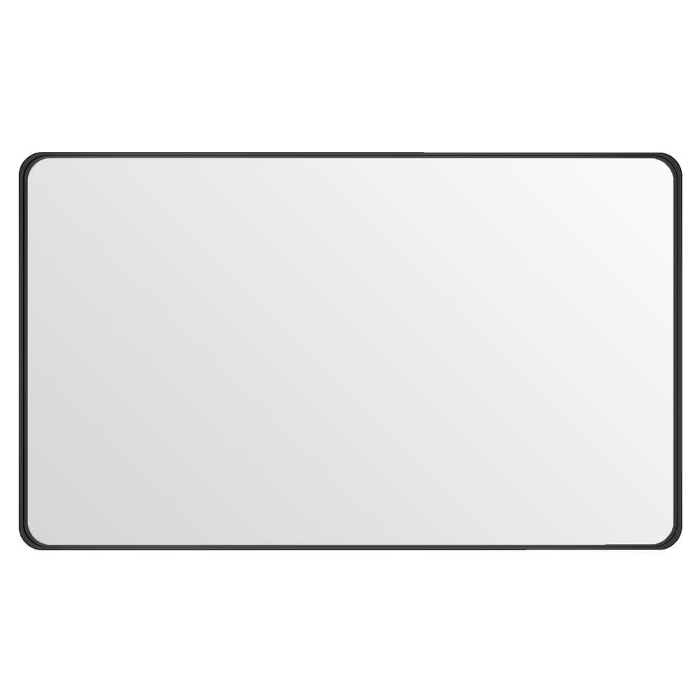 Klajowp 60 in. W x 36 in. H Large Rectangular Framed Wall Mounted Bathroom Vanity Mirror in Black RM01-15090-120