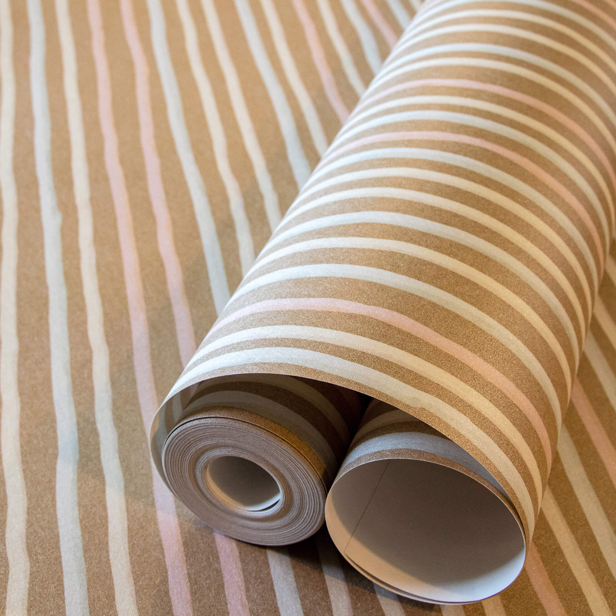 Stripes Bronze Wallpaper from the Great Kids Collection