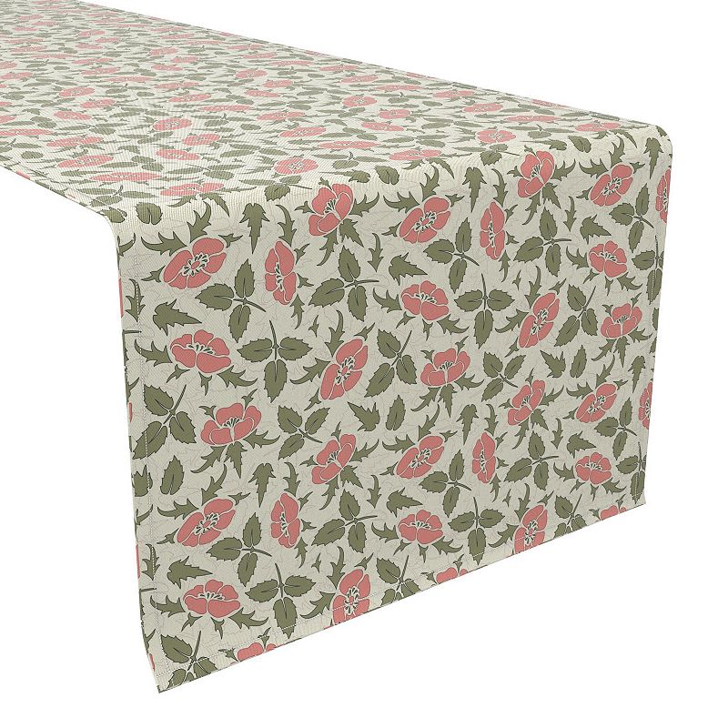 Table Runner， 100% Cotton， 16x90， Floral 125