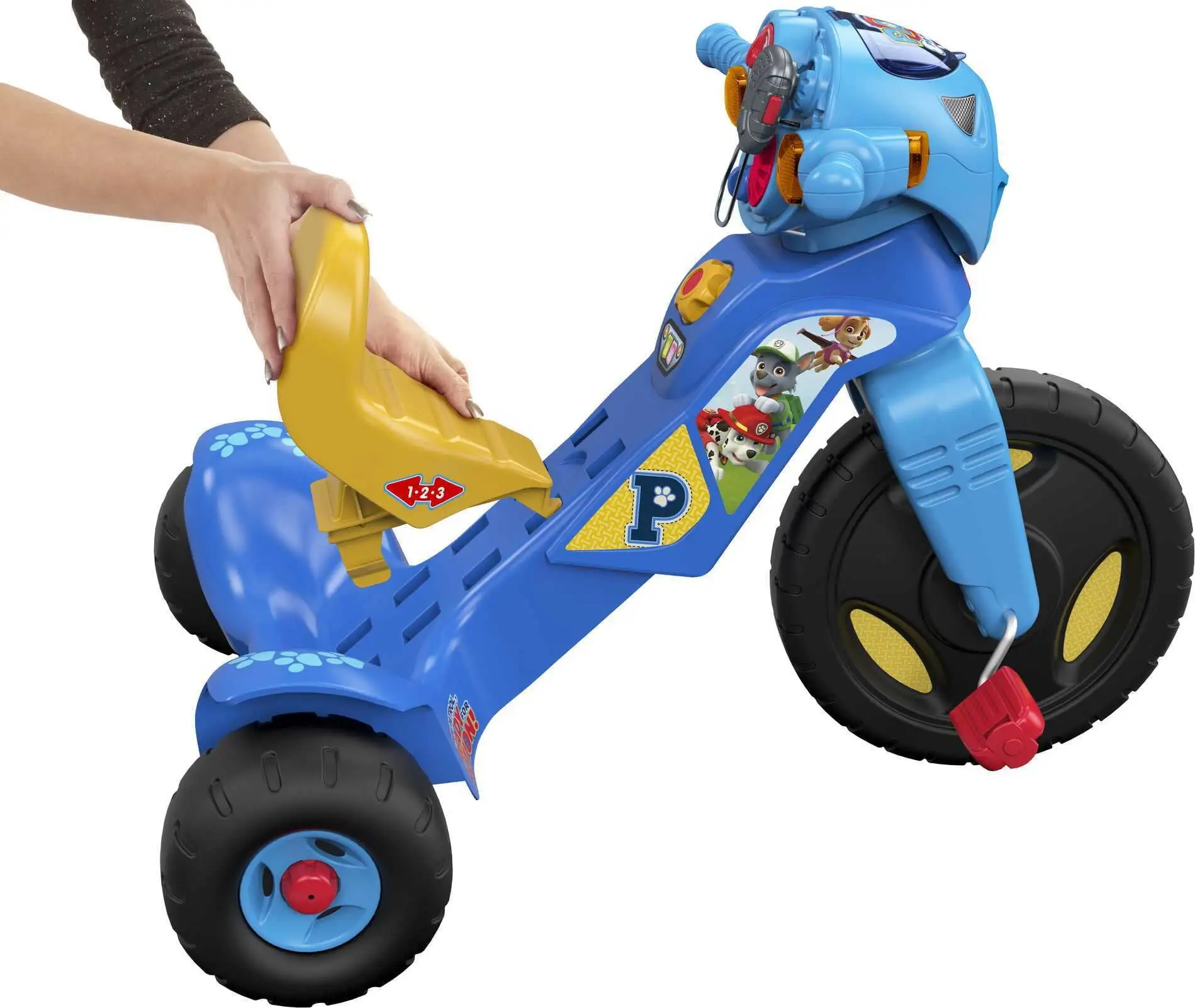 Fisher-Price PAW Patrol Lights and Sounds Trike Push and Pedal Ride-On Toddler Tricycle