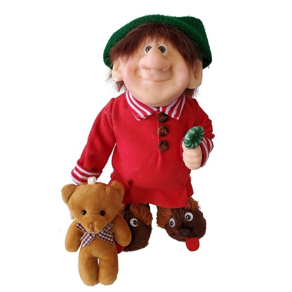 10 Zim's The Elves Themselves Little Fritz with Teddy Bear collectible Christmas tabletop Figure