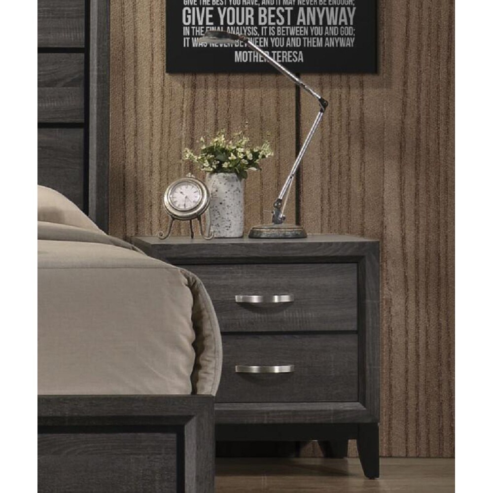 Transitional Weathered Style Composite Wood Nightstand with Center Metal GLIDE Drawer ，for Your Bedrooms and Other Scenses. - - 37903997