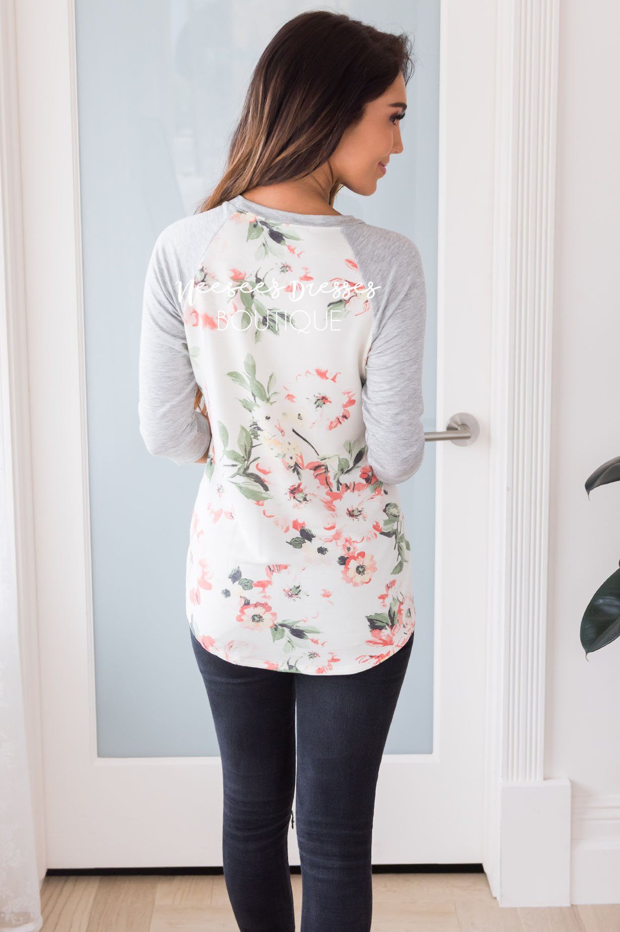 Floral Beauty Modest Baseball Tee