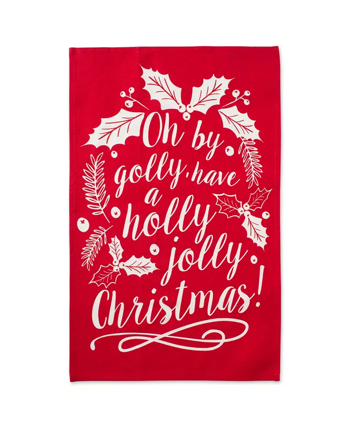 Design Imports Assorted Boughs of Holly Printed Dishtowel Set