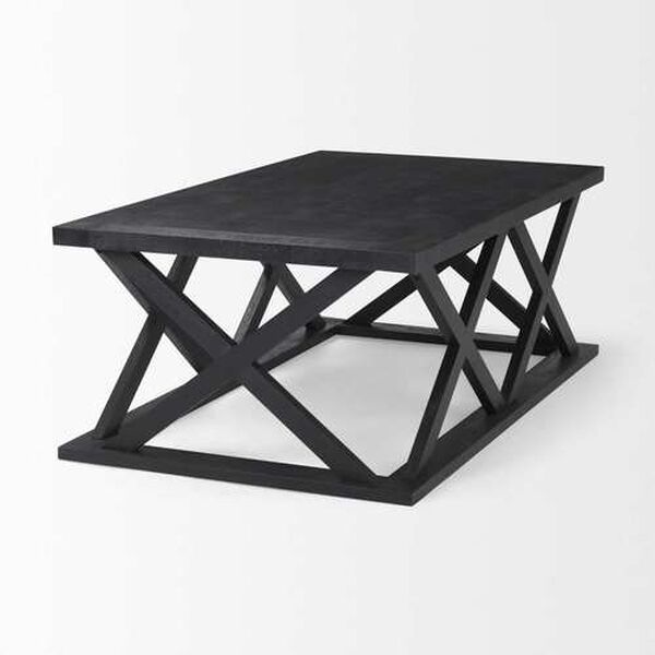 Forsey Black Rectangular Coffee Table