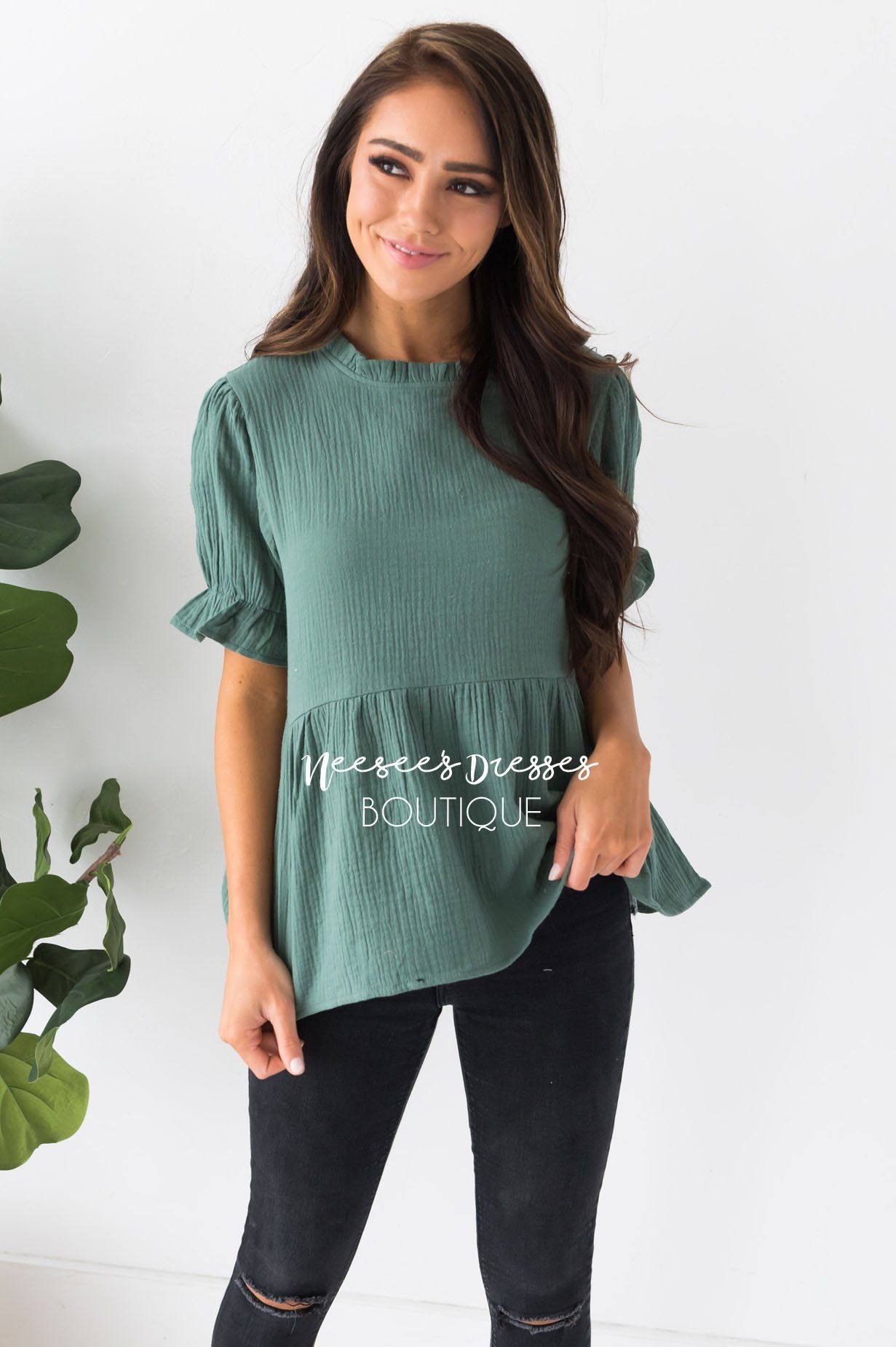 Having Fun Modest Peplum Blouse