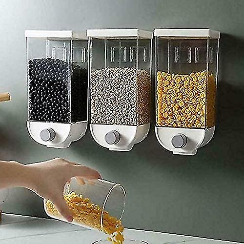 Wall Mounted Food Dispensers，easy Press Dry Food Coffee Bean Soybean Dispensing Containers，kitchen Food Container Supplies