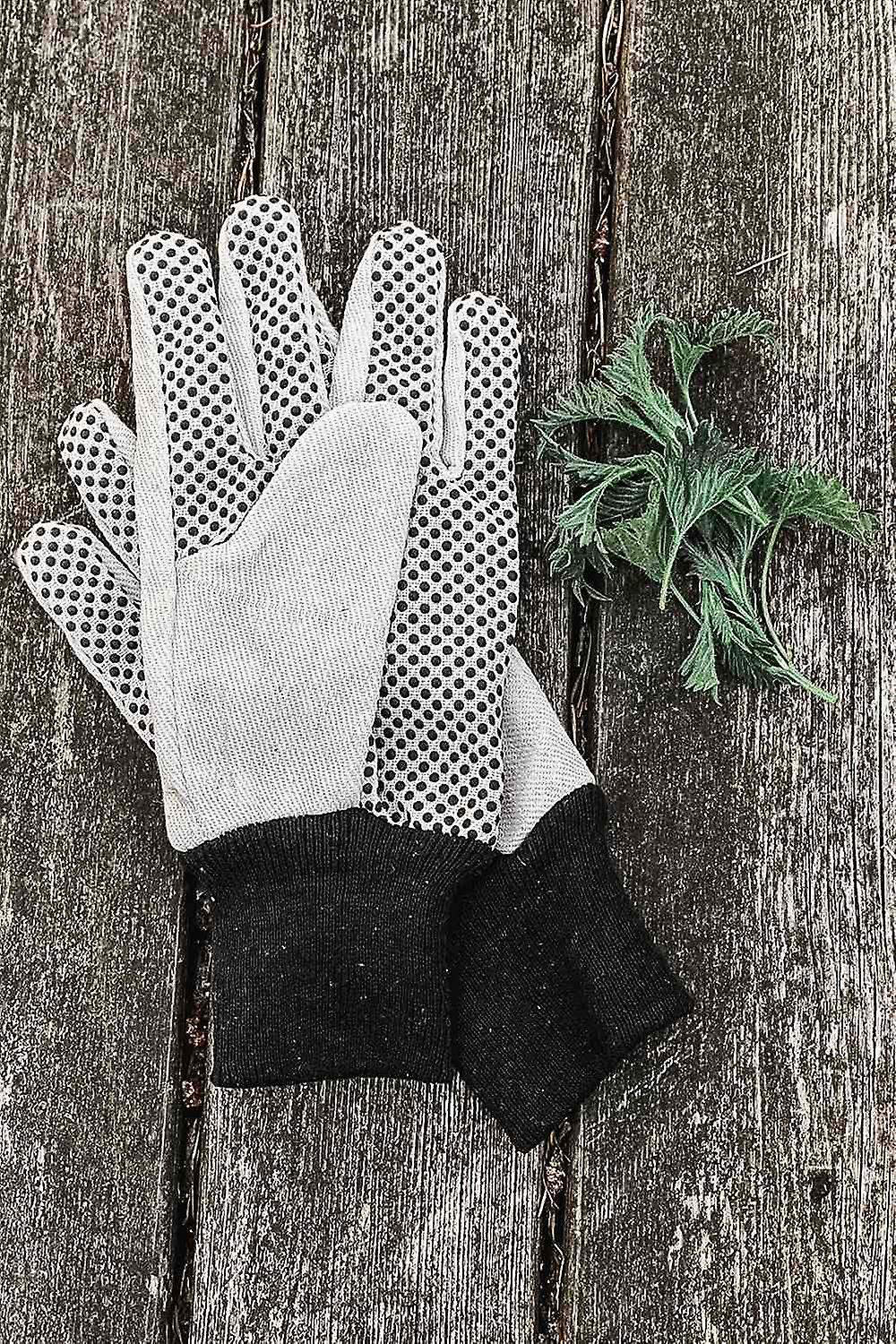 Gardening Gloves Basic. 100% Cotton. Knitted Cuff. Good Grip. Ideal for Weeds