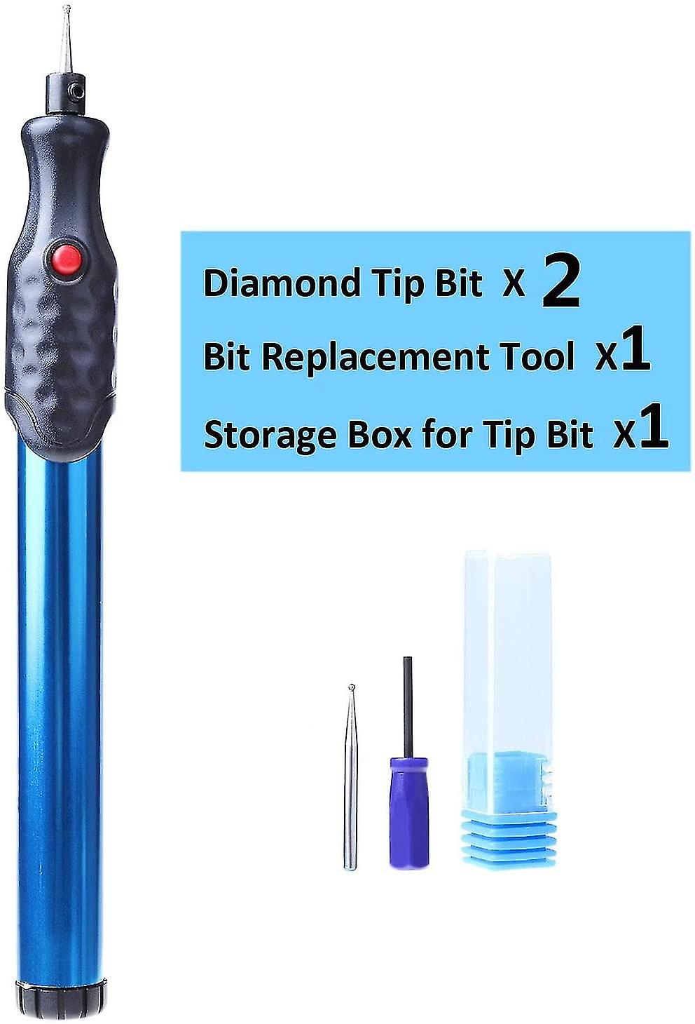 Electric Engraving Pen With 2 Diamond Tips - Metal Engraving Tool - Carbide - Drill Pen For Jewelry