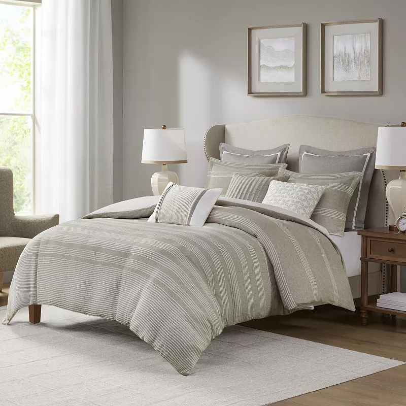 Madison Park Signature Carmel Oversized Duvet-Style Comforter Set with Throw Pillows