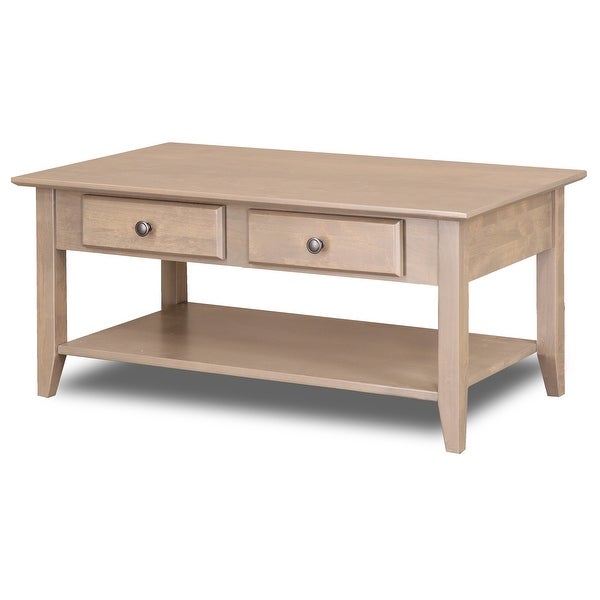 2 Drawer Solid Wood Coffee Table