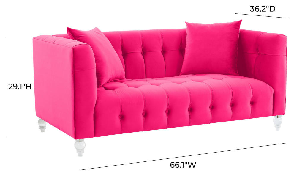 Bea Velvet Loveseat   Eclectic   Loveseats   by TOV Furniture  Houzz