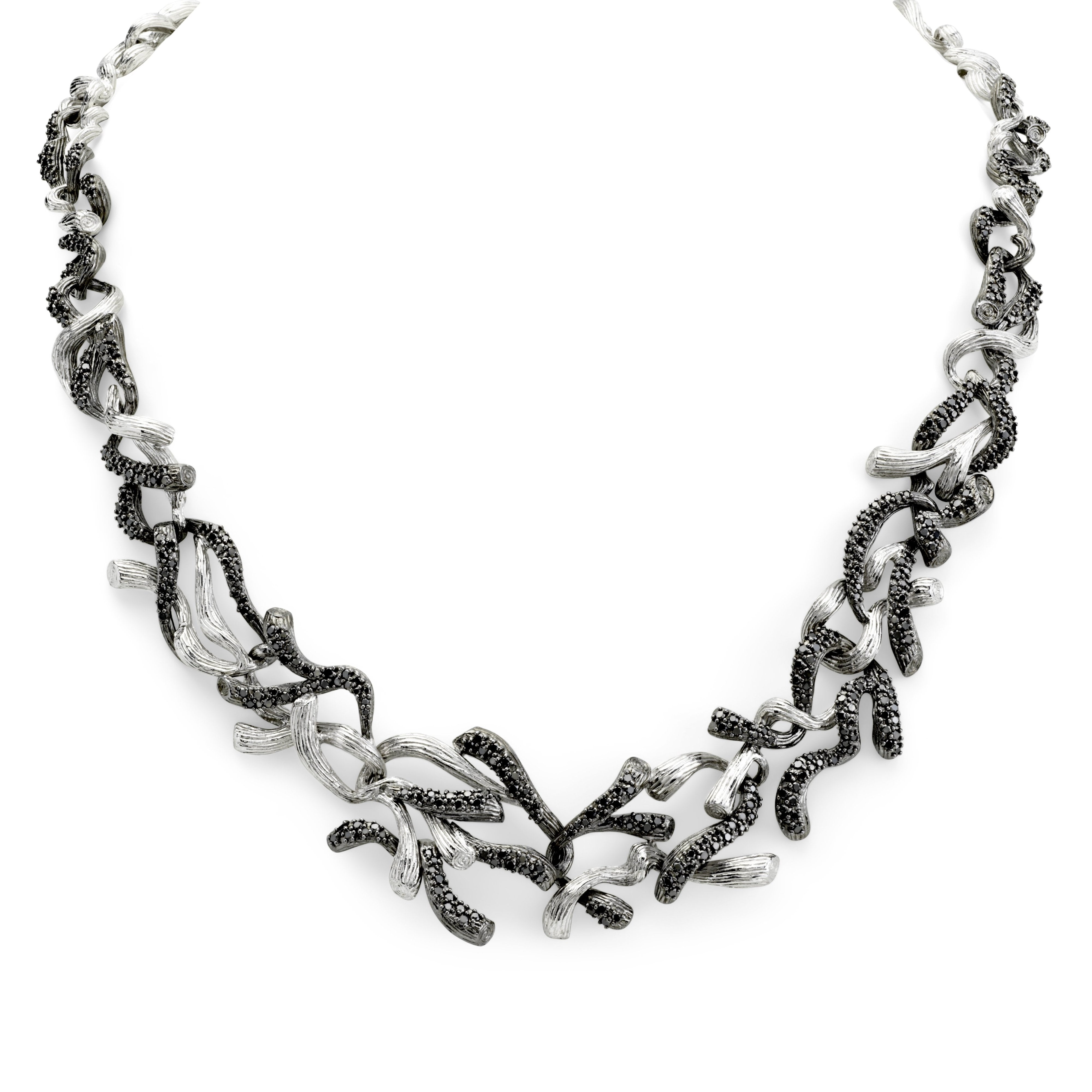 Branch Coral Necklace with Diamonds