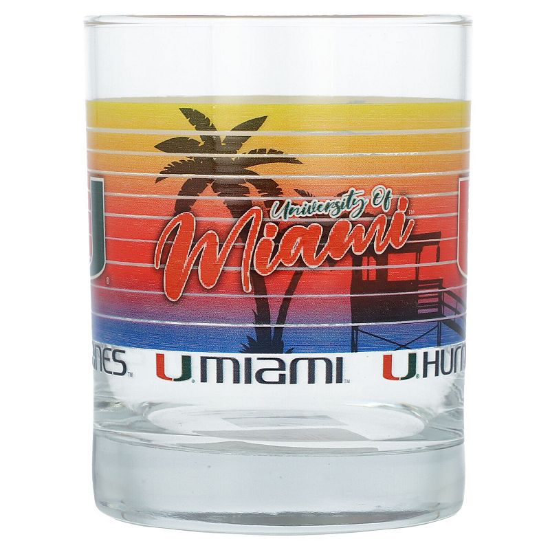 Miami Hurricanes 14oz. Heritage Rocks Glass