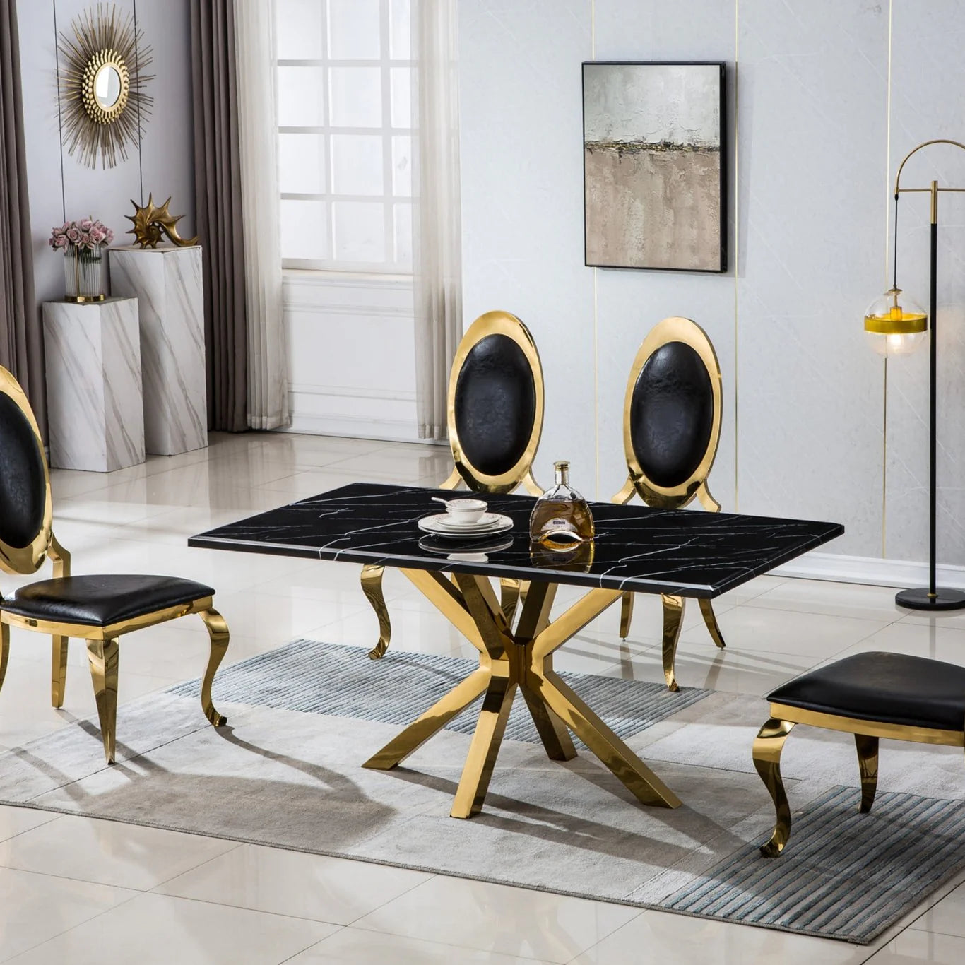 DT202GMB MARBLE DINING TABLE