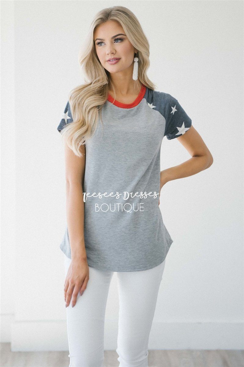 Short Sleeve Baseball Sleeve Top