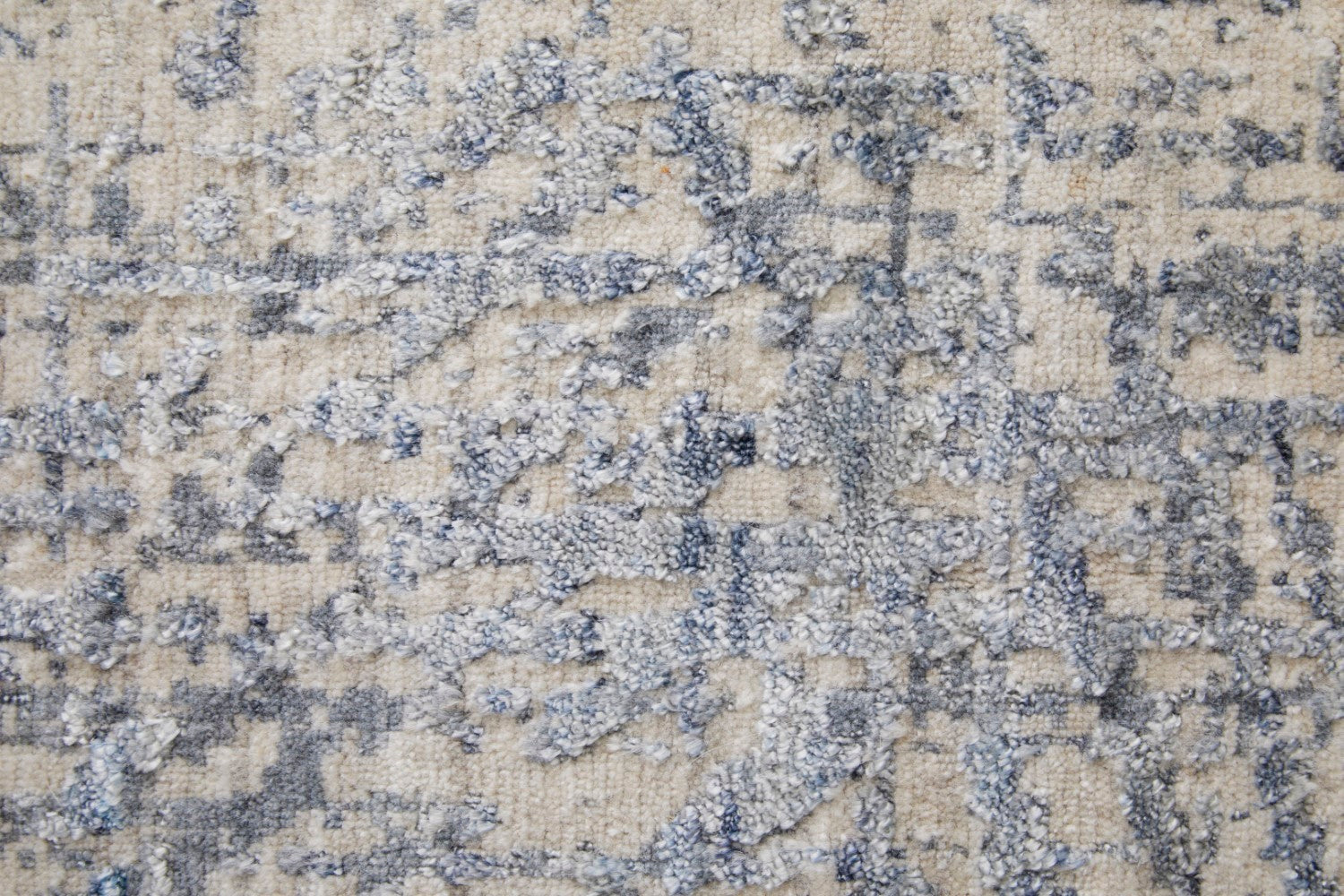 Kinton Abstract Hand Woven Blue / Beige Rug