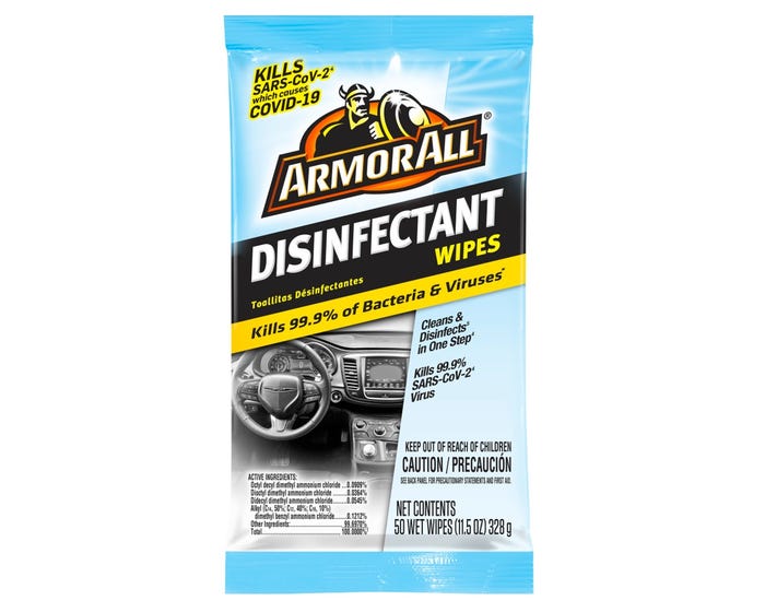 Armor All  Car Cleaning Wipes for Non-Porous Surfaces， 50 Count - 19474