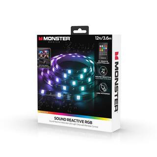 Monster 12ft RGB LED Sound Reactive Light Strips wRemote Control MLB7-2025-RGB