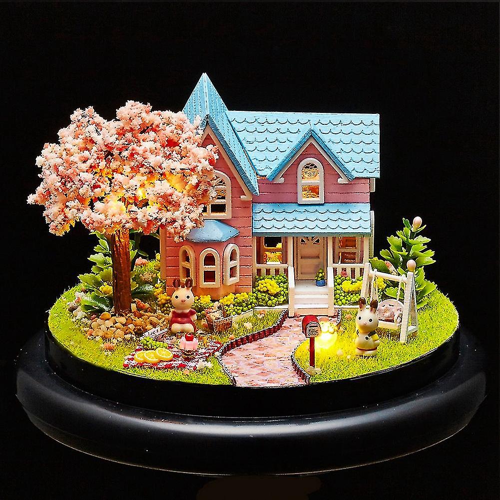 DIY Handcraft Buildings Mini House Kit with LED Lights Christmas Birthday Gifts Home Decor #2