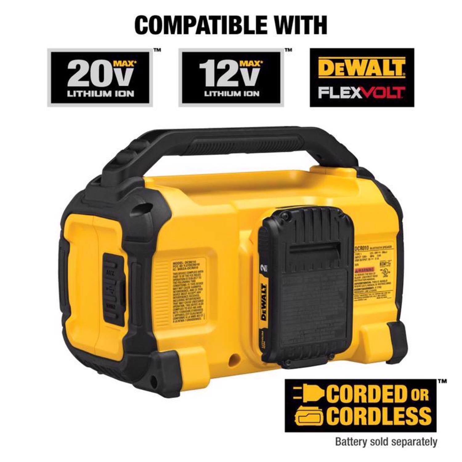 DW 20V MAX DCR010 Lithium-Ion Jobsite Bluetooth Speaker 1 pc