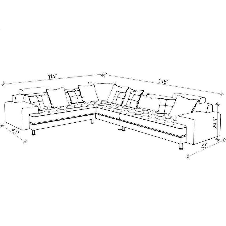 Sofacraft Lego Two Tone 3 piece Microfiber Sectional Set