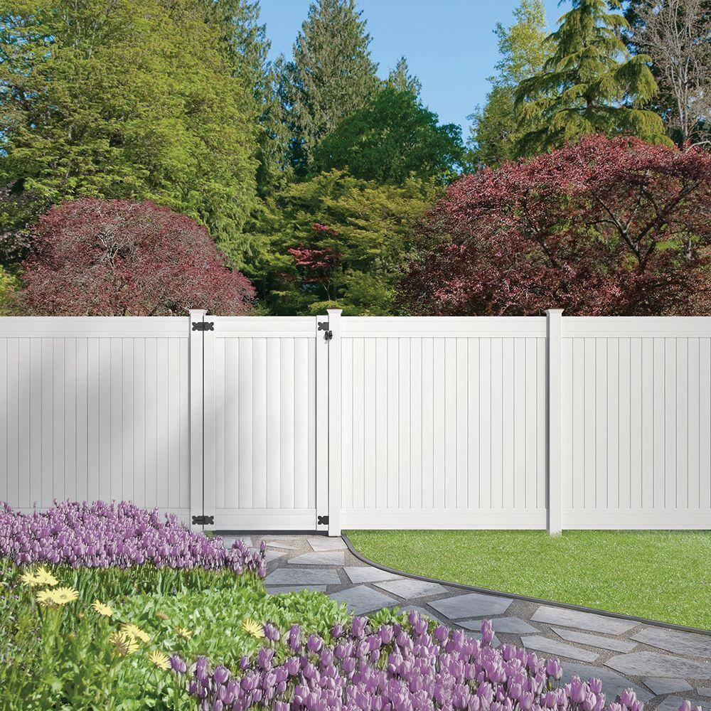 Veranda Pro Series 4 ft. W x 6 ft. H White Vinyl Woodbridge Privacy Fence Gate 118677