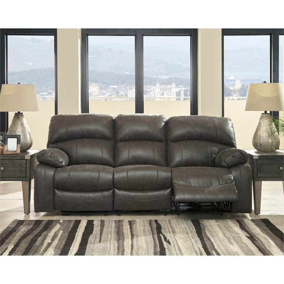 Signature Design by Ashley Dunwell Power Reclining Sofa in Steel   Contemporary   Sofas   by Homesquare  Houzz