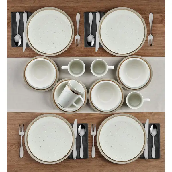 Pfaltzgraff 16-Piece Ezra Taupe Dinnerware Set