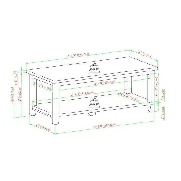 Middlebrook Modern Coffee Table with Lower Shelf