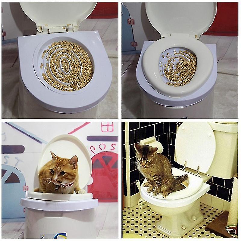 1pc Cat Toilet Training Kit Cleaning System Kitty Pets Potty Urinal Litter