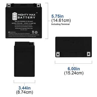 MIGHTY MAX BATTERY YTX14-BS Replacement for ATV HONDA TRX 500 Rubicon Foreman Rancher YTX14-BS3