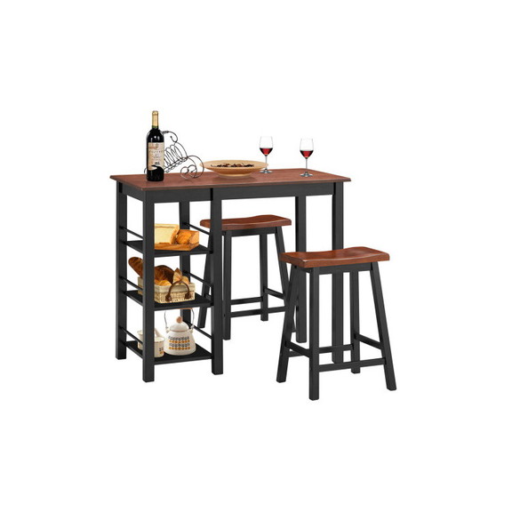 Costway 74968250 3 Piece Counter Height Dining Tab...