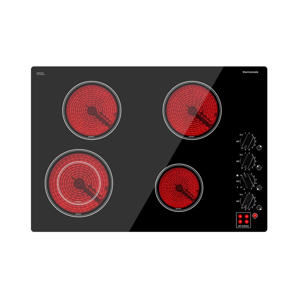 thermomate 30 in. Total 73 000W Built In Electric Cooktop with 4 Burners  Radiant Smooth Surface 240V