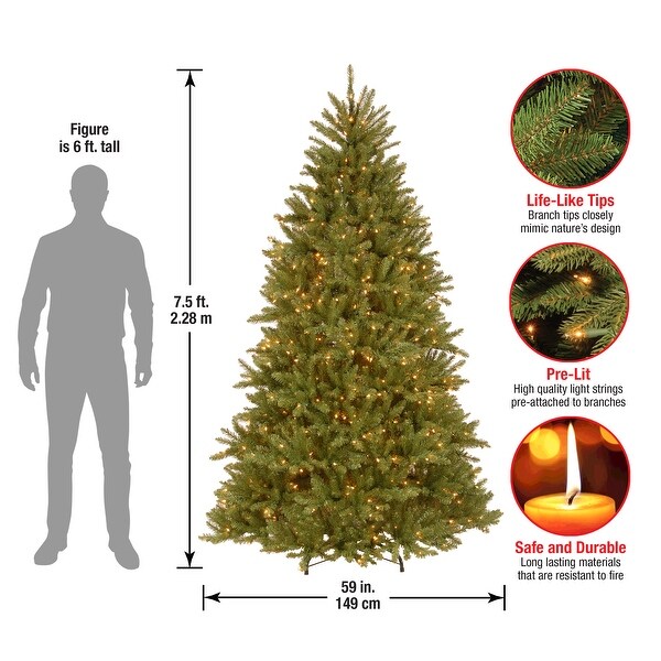 National Tree Company 7.5 ft. PowerConnect Dunhill Fir Tree with Clear Lights