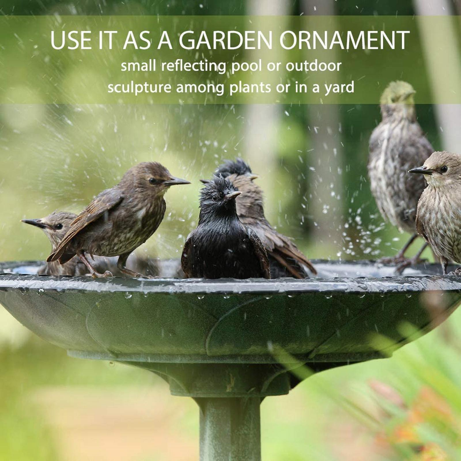 Outdoor Garden Bird Bath Weather Resistant Rustic Standing Decoration Birdbaths green