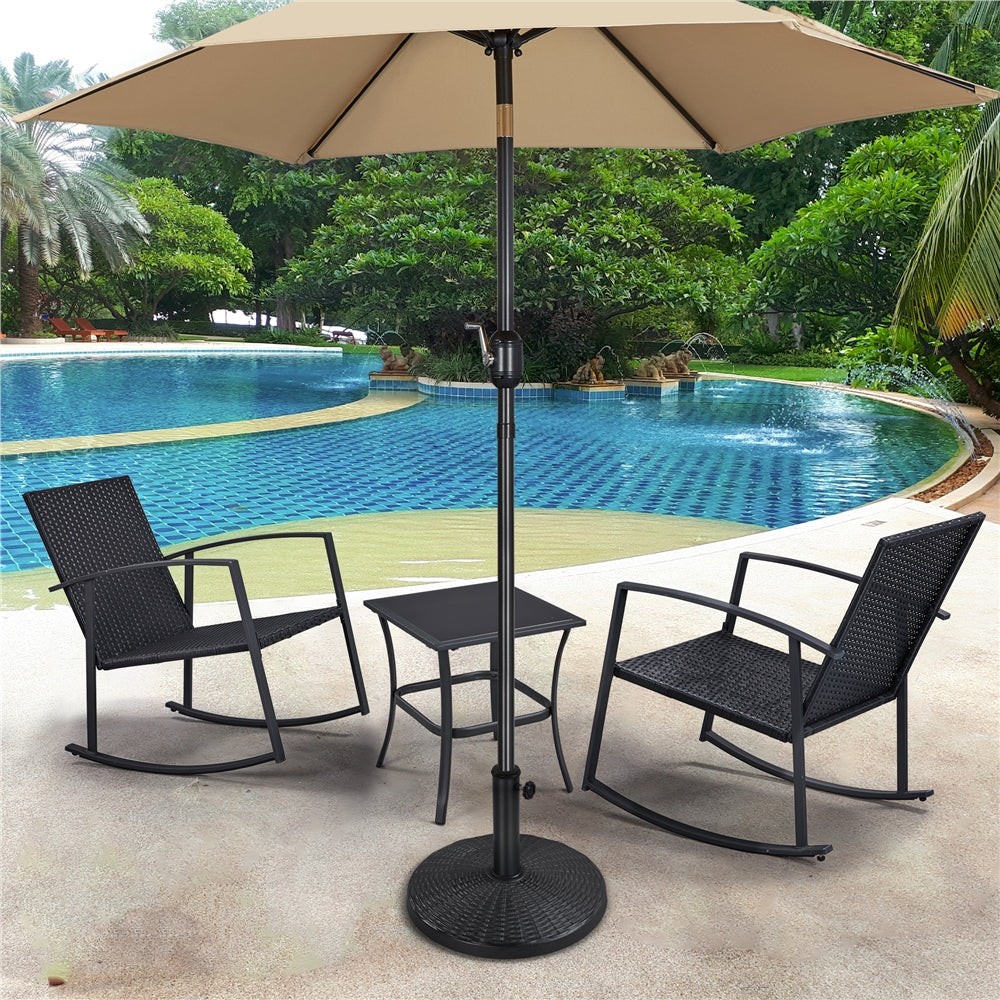 SmileMart 23lbs Metal Patio Market Umbrella Base for Outdoors, Black