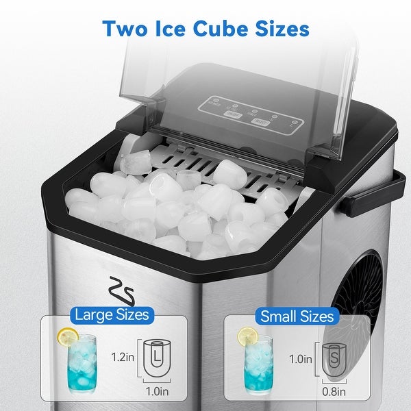 26Lbs/24H Countertop Ice Maker with Handle and Ice Scoop