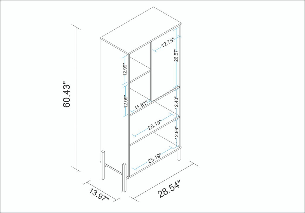 Manhattan Comfort Bowery Bookcase  5 Shelves   Transitional   Bookcases   by Manhattan Comfort  Houzz