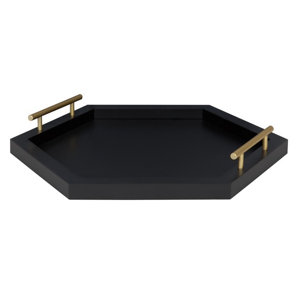 Kate And Laurel Halsey Tray 18x18 Black