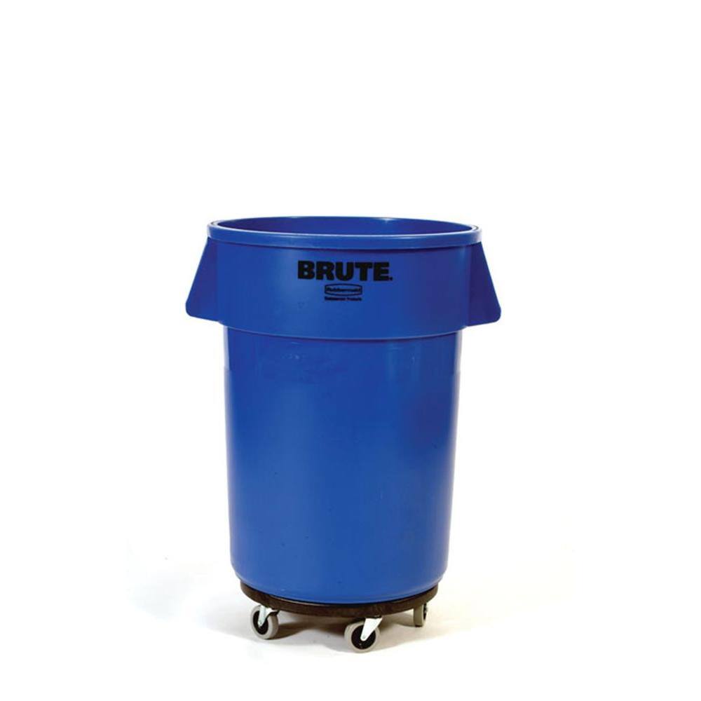 Rubbermaid Commercial Products Brute Trash Can Dolly with Brute 44 Gal. Trash Can 2031187-BD