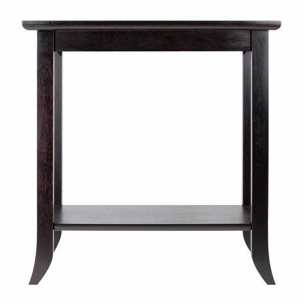 Skyline Decor Genoa Rectangular End Table with Glass Top and shelf