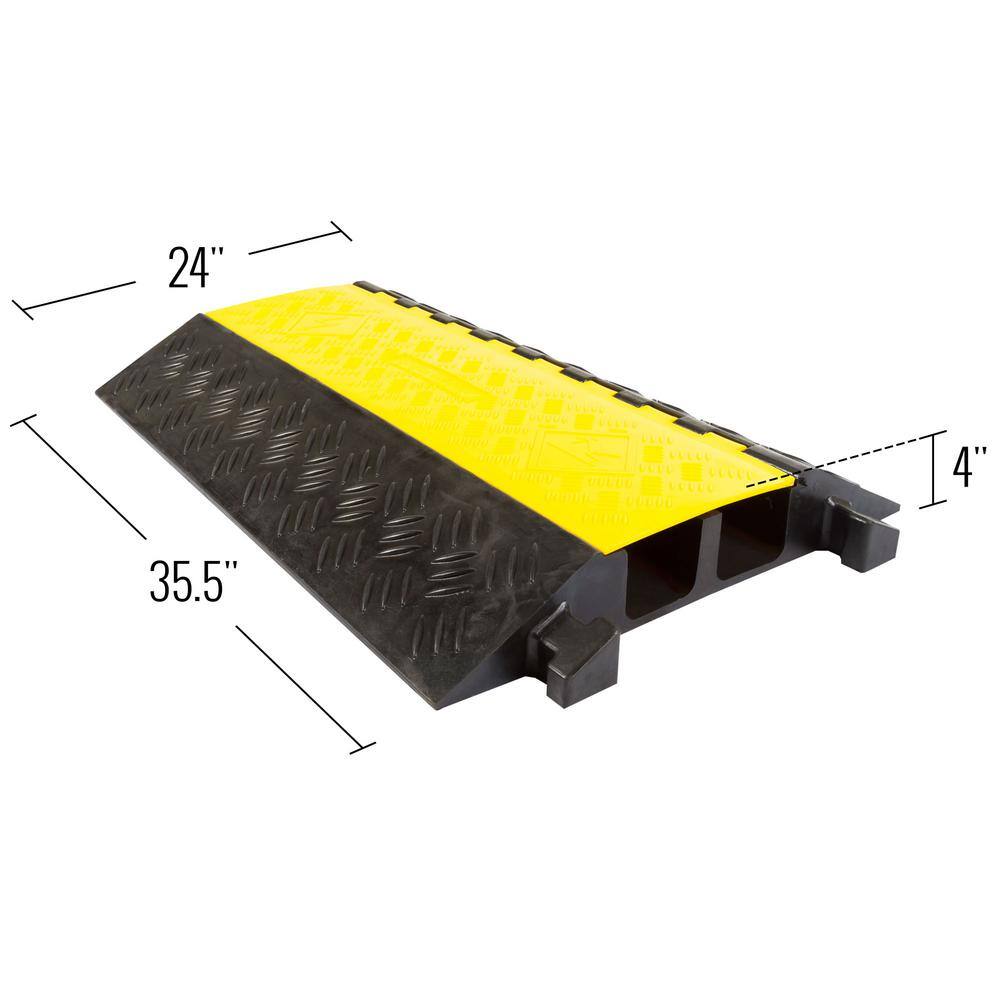 Guardian 3 ft. L 2-Channel 3.25 in. Industrial Rubber Cable Ramp DH-CP-7