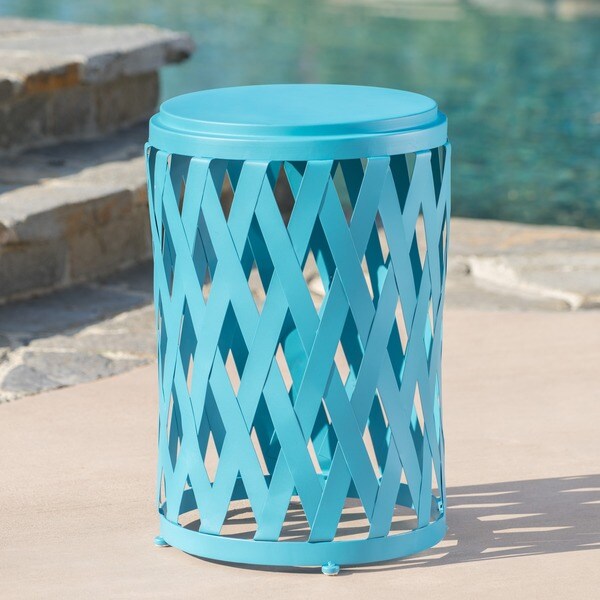 Selen Outdoor Modern 14 Inch Iron Side Table by Christopher Knight Home