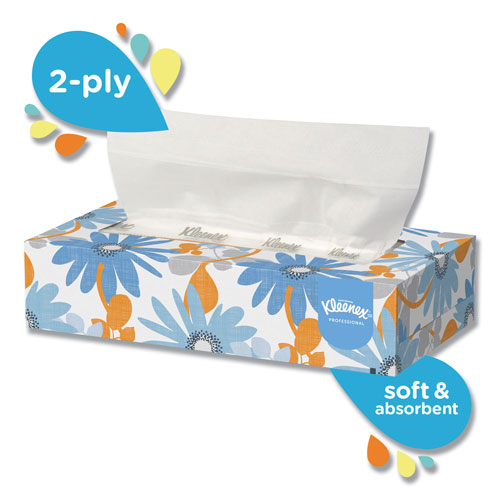 Kimberly-Clark Kleenex White Facial Tissue | 2-Ply， White， Pop-Up Box， 125